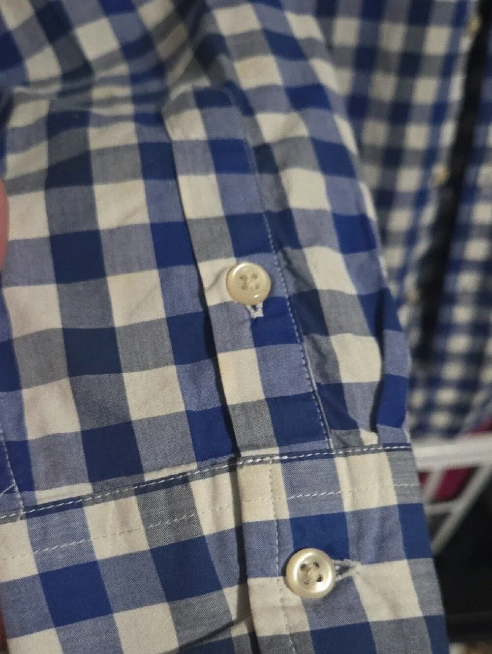 Ralph Lauren Blue & White Gingham Button-Down Shirt Boys 14/16 Large